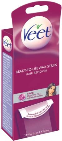 VEET® Ready-To-Use Wax Strips Hair Remover Face with Essential Oils Wax Strips